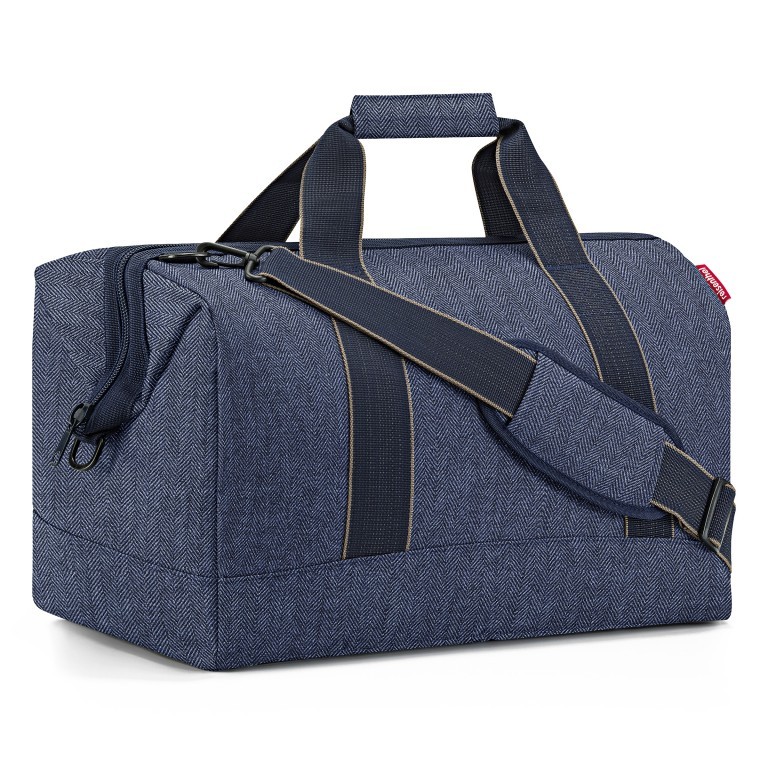 Reisetasche Allrounder L Heringbone Dark Blue, Farbe: blau/petrol, Marke: Reisenthel, EAN: 4012013734069, Abmessungen in cm: 48x39.5x29, Bild 1 von 2