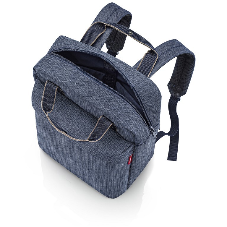 Rucksack Allday Backpack M mit Laptopfach 15 Zoll Heringbone Dark Blue, Farbe: blau/petrol, Marke: Reisenthel, EAN: 4012013734199, Abmessungen in cm: 30x39x13, Bild 3 von 3