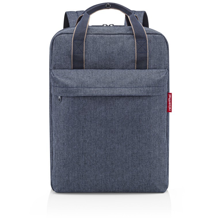 Rucksack Allday Backpack M mit Laptopfach 15 Zoll Heringbone Dark Blue, Farbe: blau/petrol, Marke: Reisenthel, EAN: 4012013734199, Abmessungen in cm: 30x39x13, Bild 1 von 3