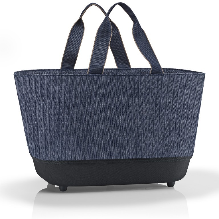 Tasche Shoppingbasket Heringbone Dark Blue, Farbe: blau/petrol, Marke: Reisenthel, EAN: 4012013734250, Abmessungen in cm: 48x28x33, Bild 2 von 5
