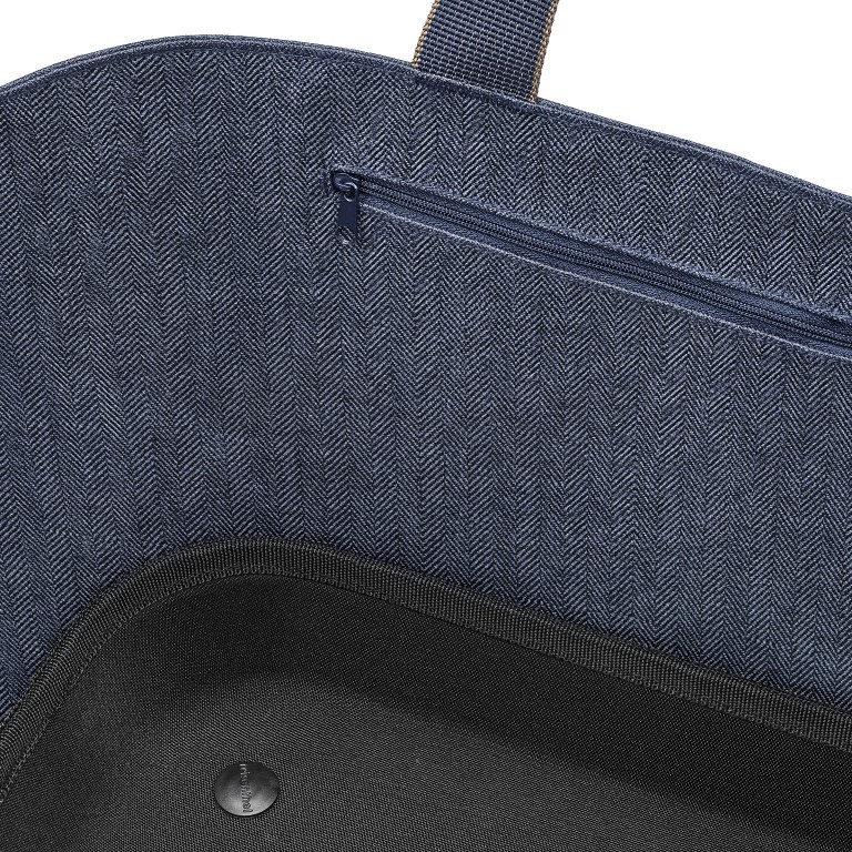 Tasche Shoppingbasket Heringbone Dark Blue, Farbe: blau/petrol, Marke: Reisenthel, EAN: 4012013734250, Abmessungen in cm: 48x28x33, Bild 3 von 5