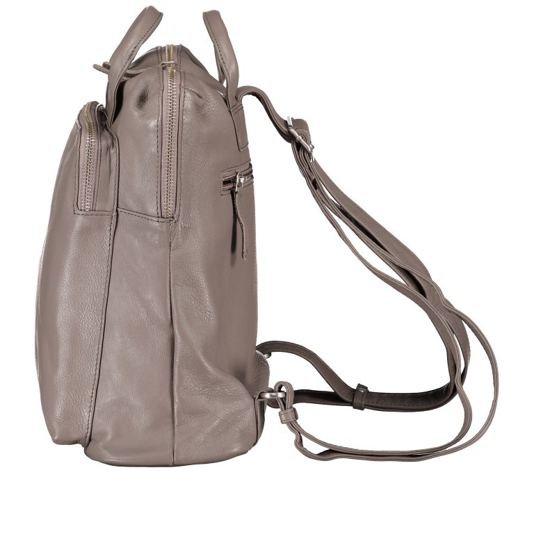 Rucksack Nappa Grey, Farbe: grau, Marke: Hausfelder Manufaktur, EAN: 4065646015302, Abmessungen in cm: 28x30x14, Bild 3 von 7