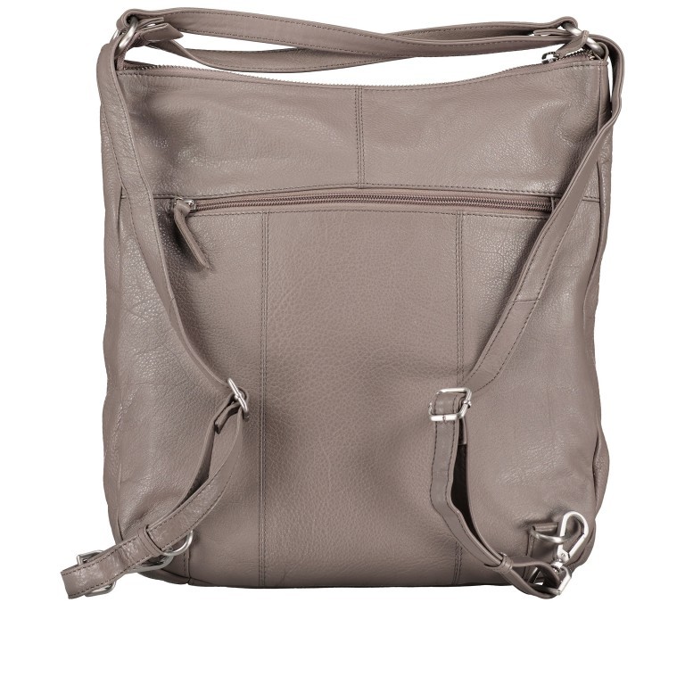 Beuteltasche / Rucksack Milano Mittelgrau, Farbe: taupe/khaki, Marke: Hausfelder Manufaktur, EAN: 4065646015319, Abmessungen in cm: 32x35x5, Bild 3 von 9