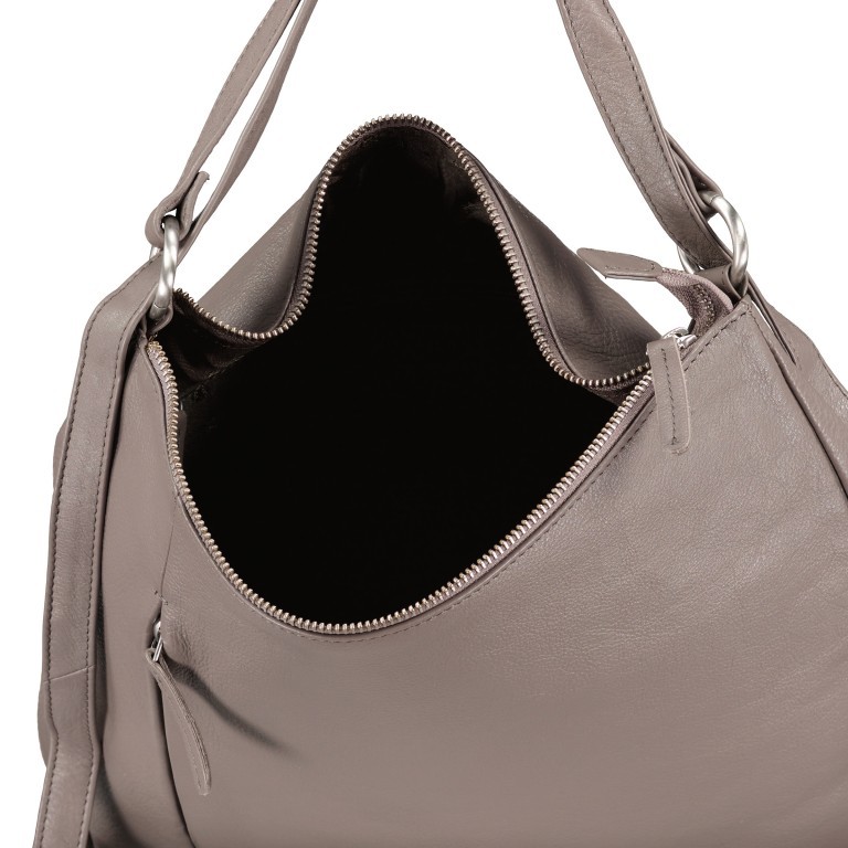 Beuteltasche / Rucksack Milano Mittelgrau, Farbe: taupe/khaki, Marke: Hausfelder Manufaktur, EAN: 4065646015319, Abmessungen in cm: 32x35x5, Bild 9 von 9