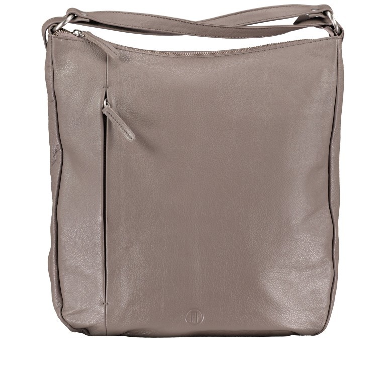 Beuteltasche / Rucksack Milano Mittelgrau, Farbe: taupe/khaki, Marke: Hausfelder Manufaktur, EAN: 4065646015319, Abmessungen in cm: 32x35x5, Bild 1 von 9