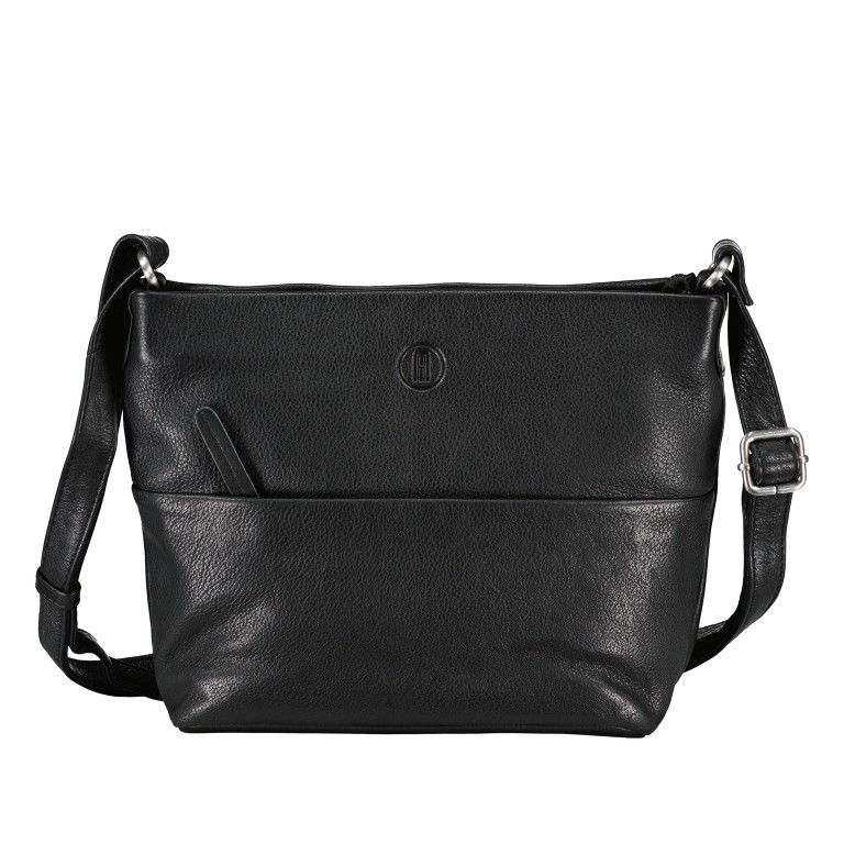 Umhängetasche Schwarz, Farbe: schwarz, Marke: Hausfelder Manufaktur, EAN: 4065646015708, Abmessungen in cm: 20x18.5x9, Bild 1 von 6
