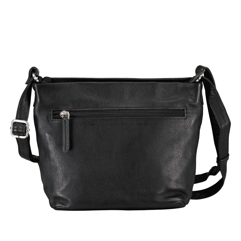 Umhängetasche Schwarz, Farbe: schwarz, Marke: Hausfelder Manufaktur, EAN: 4065646015708, Abmessungen in cm: 20x18.5x9, Bild 3 von 6