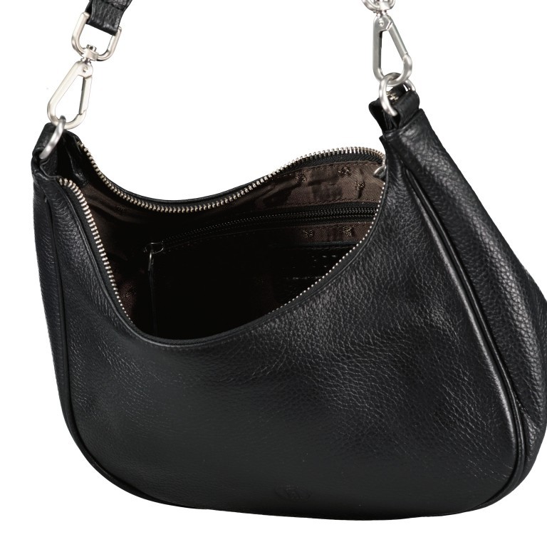 Beuteltasche Schwarz, Farbe: schwarz, Marke: Hausfelder Manufaktur, EAN: 4065646015388, Abmessungen in cm: 26.5x23.5x7.5, Bild 8 von 8