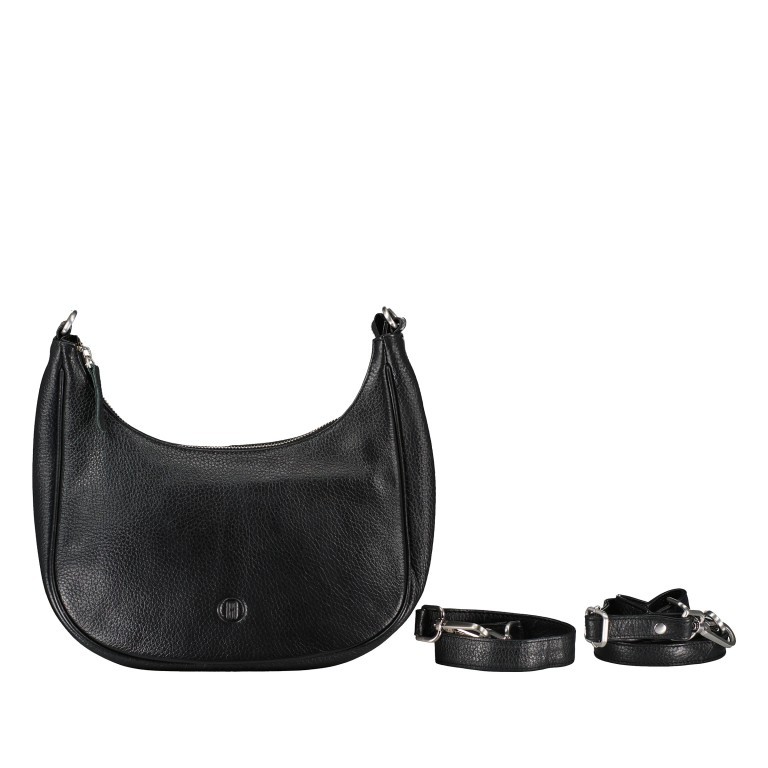 Beuteltasche Schwarz, Farbe: schwarz, Marke: Hausfelder Manufaktur, EAN: 4065646015388, Abmessungen in cm: 26.5x23.5x7.5, Bild 1 von 8