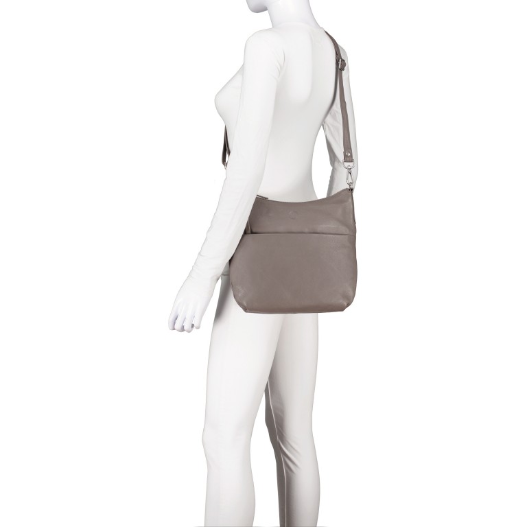 Beuteltasche Nappa Mid Grey, Farbe: taupe/khaki, Marke: Hausfelder Manufaktur, EAN: 4065646015425, Abmessungen in cm: 29x26.5x6, Bild 6 von 7