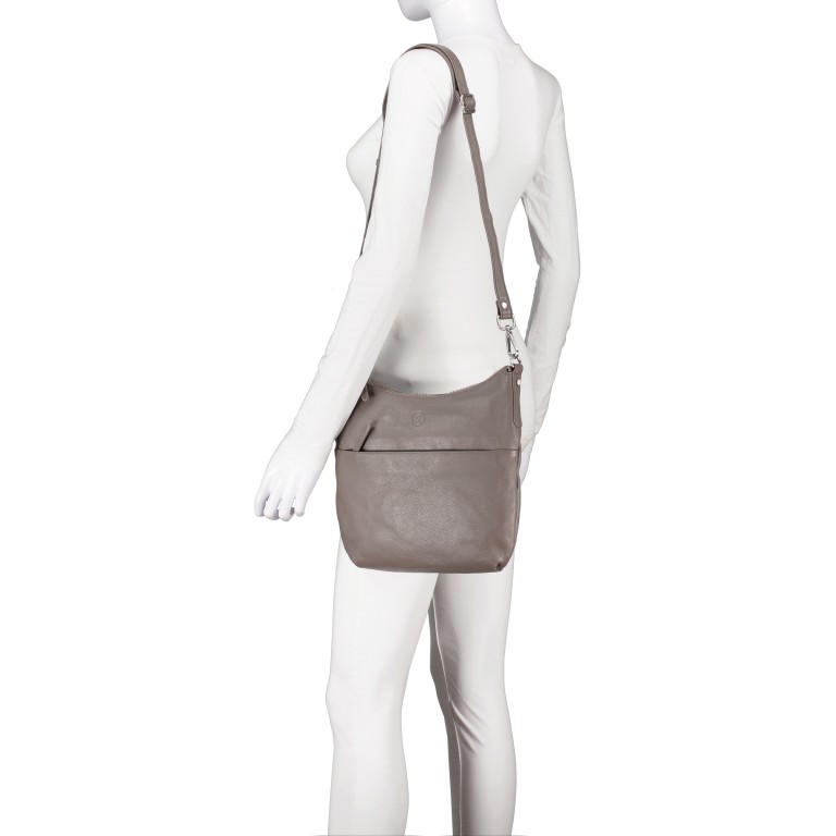 Beuteltasche Nappa Mid Grey, Farbe: taupe/khaki, Marke: Hausfelder Manufaktur, EAN: 4065646015425, Abmessungen in cm: 29x26.5x6, Bild 5 von 7
