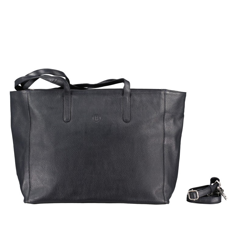 Shopper mit Zusatzriemen Dark Blue, Farbe: blau/petrol, Marke: Hausfelder Manufaktur, EAN: 4065646015470, Abmessungen in cm: 37.5x30x14.5, Bild 1 von 7