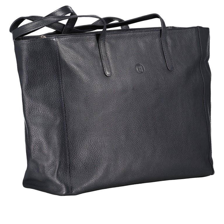 Shopper mit Zusatzriemen Dark Blue, Farbe: blau/petrol, Marke: Hausfelder Manufaktur, EAN: 4065646015470, Abmessungen in cm: 37.5x30x14.5, Bild 2 von 7