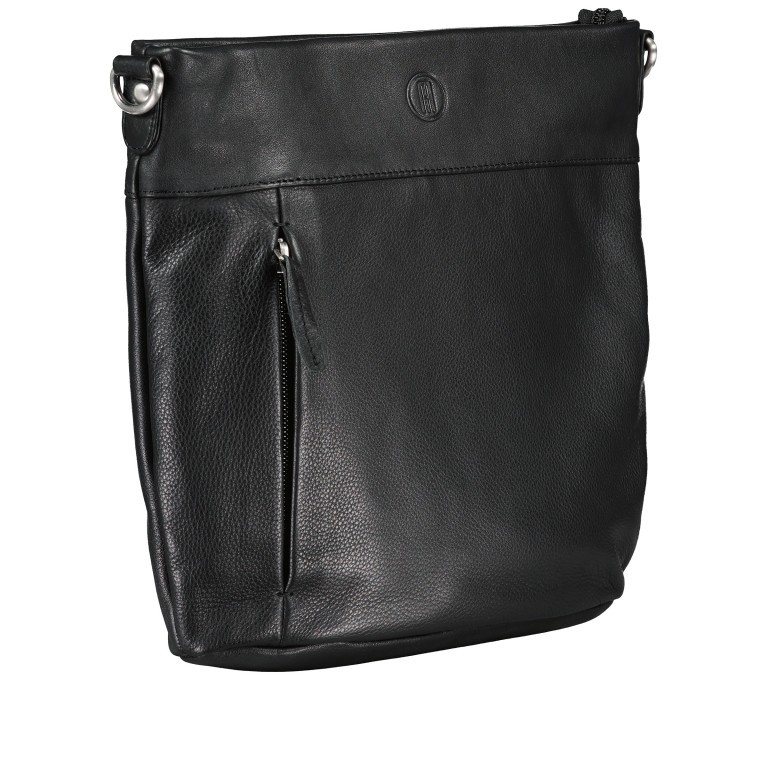 Umhängetasche Nappa Black, Farbe: schwarz, Marke: Hausfelder Manufaktur, EAN: 4065646015517, Abmessungen in cm: 22.5x24.5x6.5, Bild 2 von 6