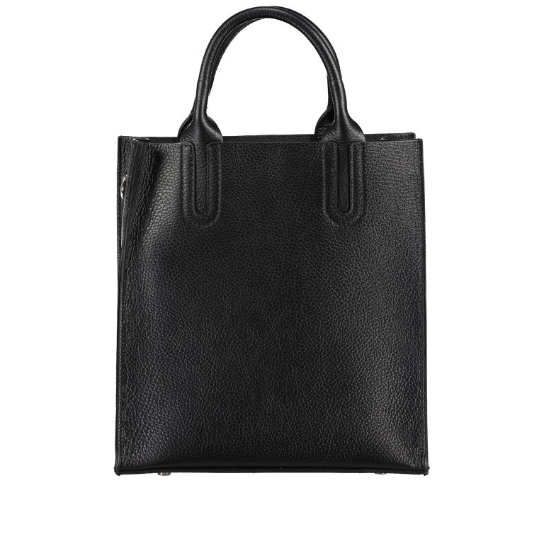 Handtasche mit zwei Schulterriemen Schwarz, Farbe: schwarz, Marke: Hausfelder Manufaktur, EAN: 4065646017924, Abmessungen in cm: 26x28x10, Bild 3 von 7
