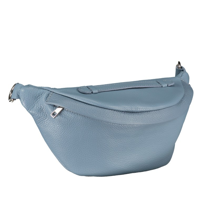 Gürteltasche Silberbeschlag Hellblau, Farbe: blau/petrol, Marke: Hausfelder Manufaktur, EAN: 4065646018136, Abmessungen in cm: 36x16.5x10, Bild 2 von 7