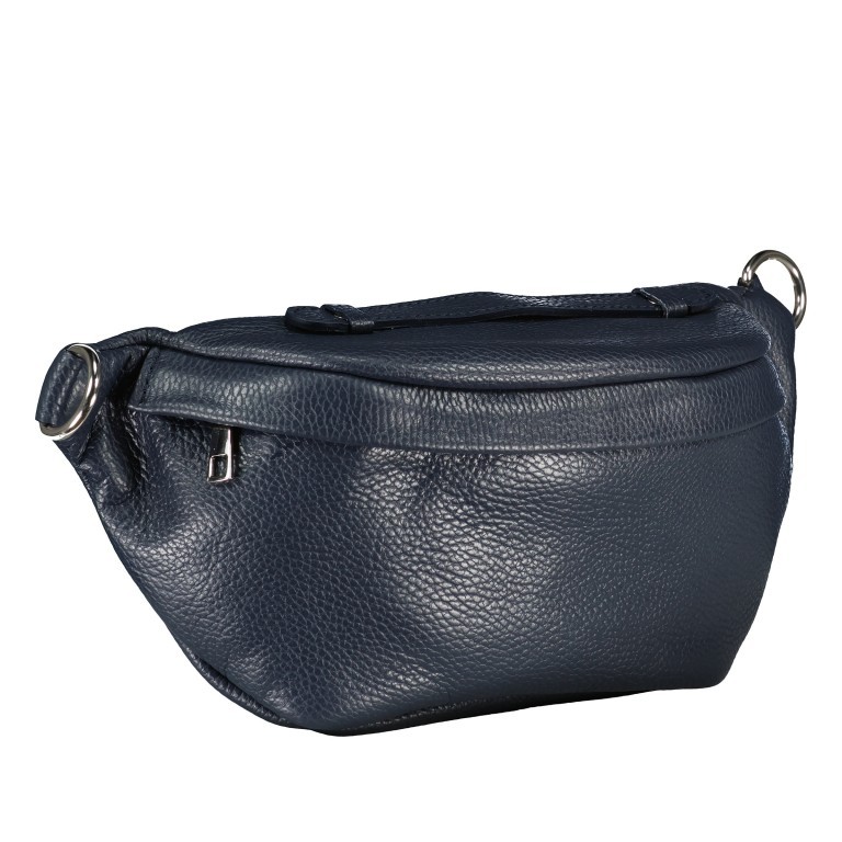 Gürteltasche Silberbeschlag Dunkelblau, Farbe: blau/petrol, Marke: Hausfelder Manufaktur, EAN: 4065646018150, Abmessungen in cm: 36x16.5x10, Bild 2 von 7