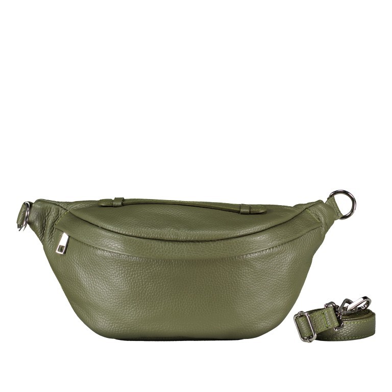 Gürteltasche Silberbeschlag Oliv, Farbe: grün/oliv, Marke: Hausfelder Manufaktur, EAN: 4065646018167, Abmessungen in cm: 36x16.5x10, Bild 1 von 7