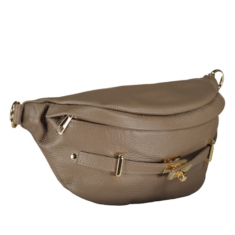 Gürteltasche Goldbeschlag Taupe, Farbe: taupe/khaki, Marke: Hausfelder Manufaktur, EAN: 4065646018235, Abmessungen in cm: 36x16.5x11, Bild 2 von 6