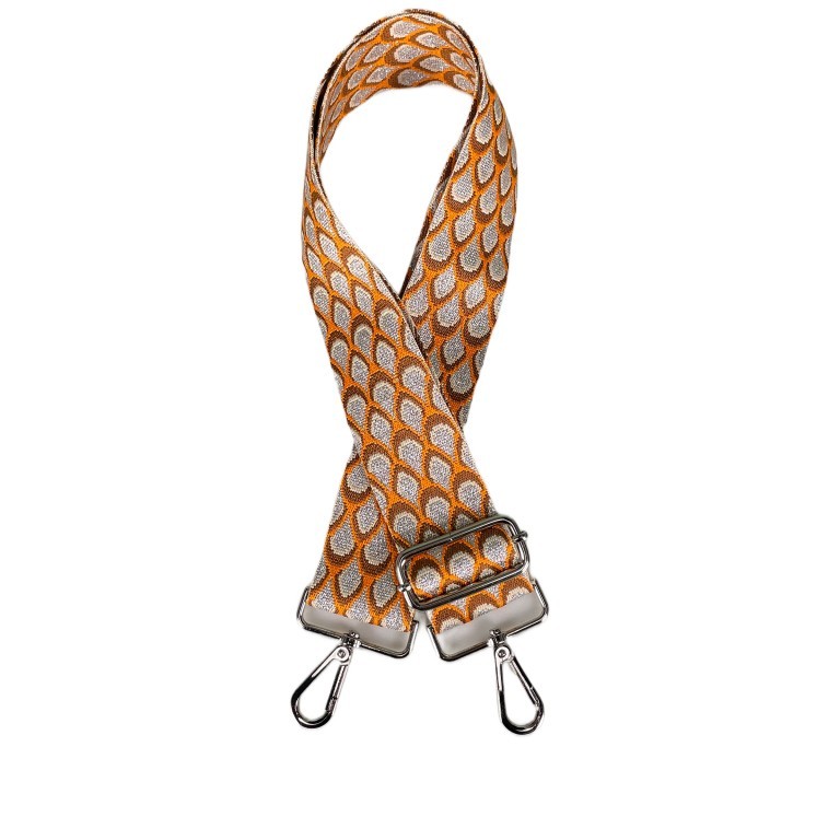 Schulterriemen Tropfen Silberkarabiner Orange, Farbe: orange, Marke: Hausfelder Manufaktur, EAN: 4065646018617, Bild 1 von 2