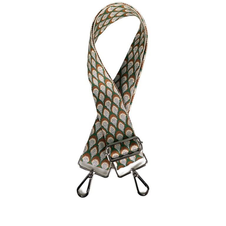 Schulterriemen Tropfen Silberkarabiner Grün, Farbe: grün/oliv, Marke: Hausfelder Manufaktur, EAN: 4065646018624, Bild 1 von 2