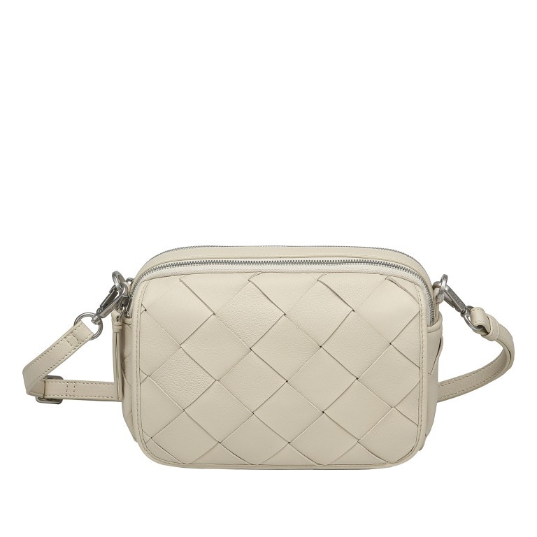 Umhängetasche Weave Emily Silky Leather Off White, Farbe: beige, Marke: Les Visionnaires, EAN: 4262415526797, Abmessungen in cm: 24x16x6.3, Bild 1 von 9