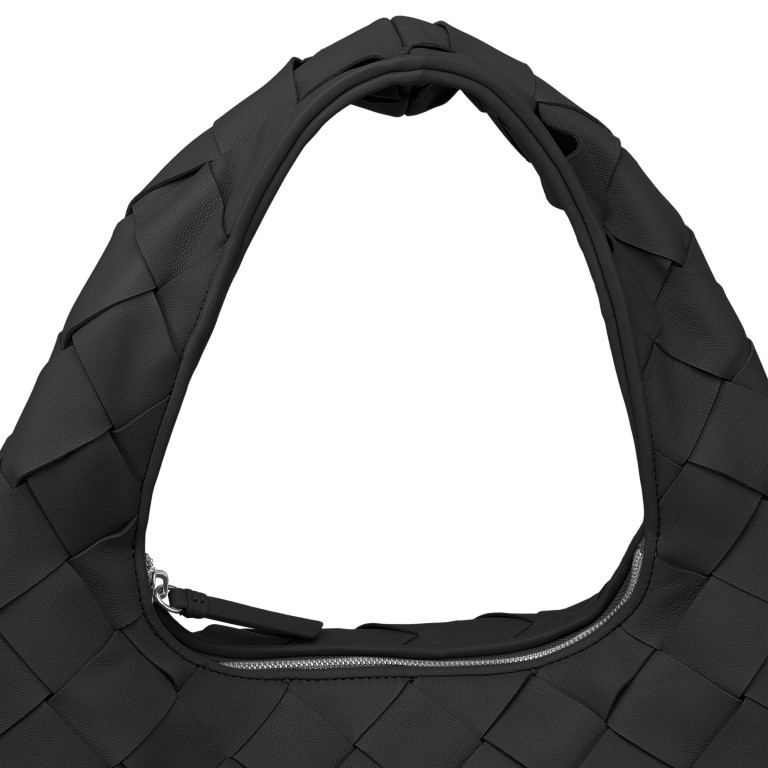 Beuteltasche Weave Jade Silky Leather Black, Farbe: schwarz, Marke: Les Visionnaires, EAN: 4262415528616, Abmessungen in cm: 39x34x9, Bild 6 von 6