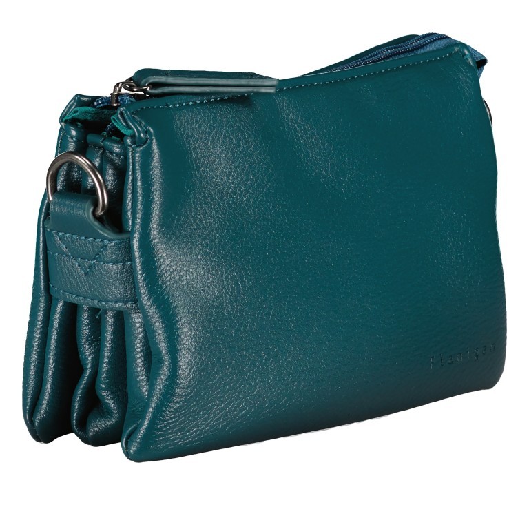 Umhängetasche Larissa F41-1313 mit zwei Schulterriemen Petrol, Farbe: blau/petrol, Marke: Flanigan, EAN: 8721003101267, Abmessungen in cm: 18.5x13x7, Bild 2 von 6