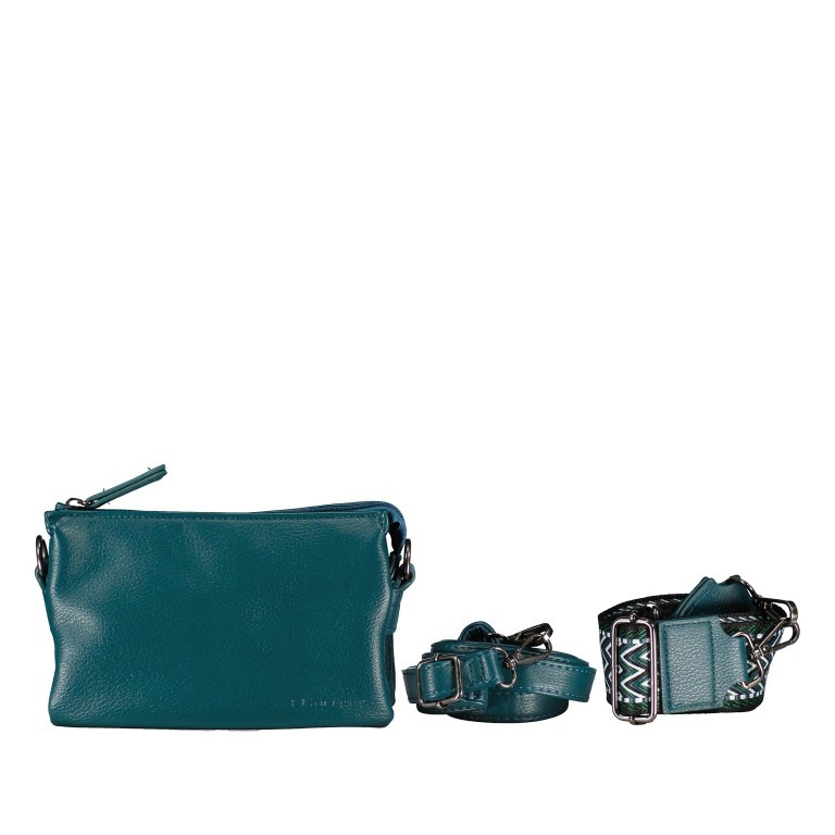 Umhängetasche Larissa F41-1313 mit zwei Schulterriemen Petrol, Farbe: blau/petrol, Marke: Flanigan, EAN: 8721003101267, Abmessungen in cm: 18.5x13x7, Bild 1 von 6