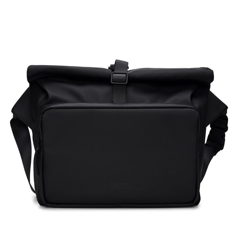 Kuriertasche Rolltop Commuter Bag erweiterbar Black, Farbe: schwarz, Marke: Rains, EAN: 5711747572952, Abmessungen in cm: 32x52x11, Bild 1 von 4