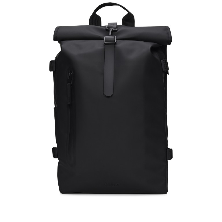 Rucksack Rolltop Large Black, Farbe: schwarz, Marke: Rains, EAN: 5711747571290, Abmessungen in cm: 32x52x14, Bild 1 von 4