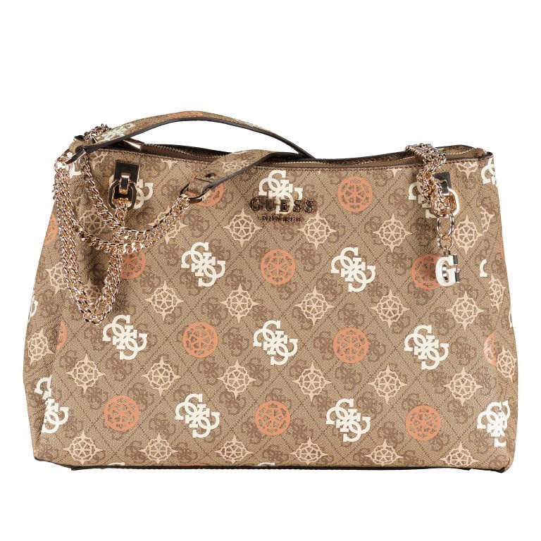 Shopper Eliette 4G-Logo Peony Latte Multi, Farbe: cognac, Marke: Guess, EAN: 0190231812364, Abmessungen in cm: 37x25x10.5, Bild 1 von 5