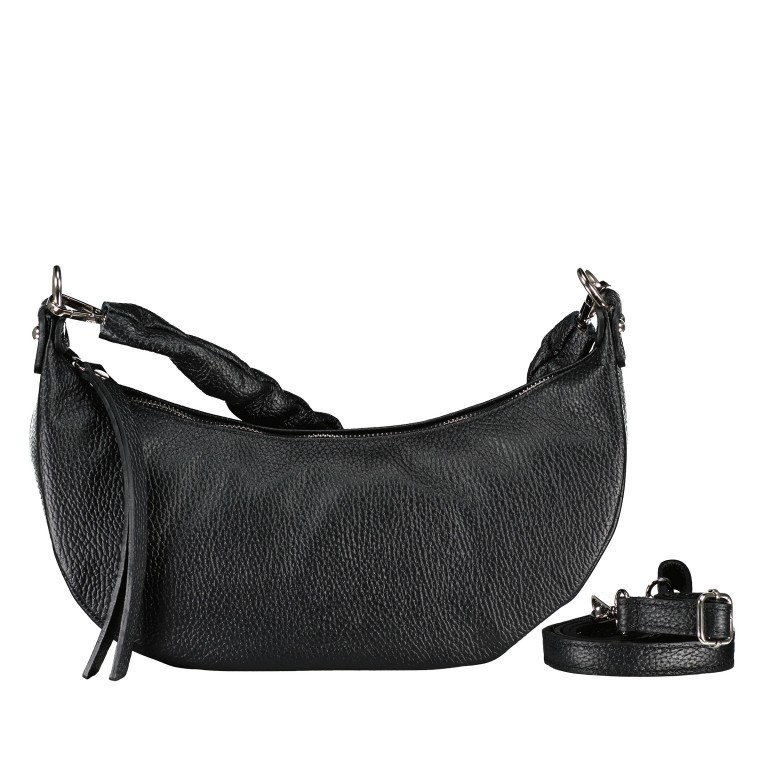 Beuteltasche Moonbag Schwarz, Farbe: schwarz, Marke: Hausfelder Manufaktur, EAN: 4065646019324, Abmessungen in cm: 31x18x10.5, Bild 1 von 8