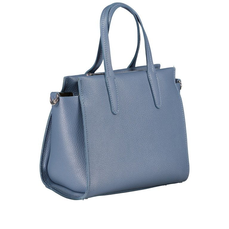 Handtasche Blau, Farbe: blau/petrol, Marke: Hausfelder Manufaktur, EAN: 4065646019393, Abmessungen in cm: 23x20.5x13, Bild 2 von 7