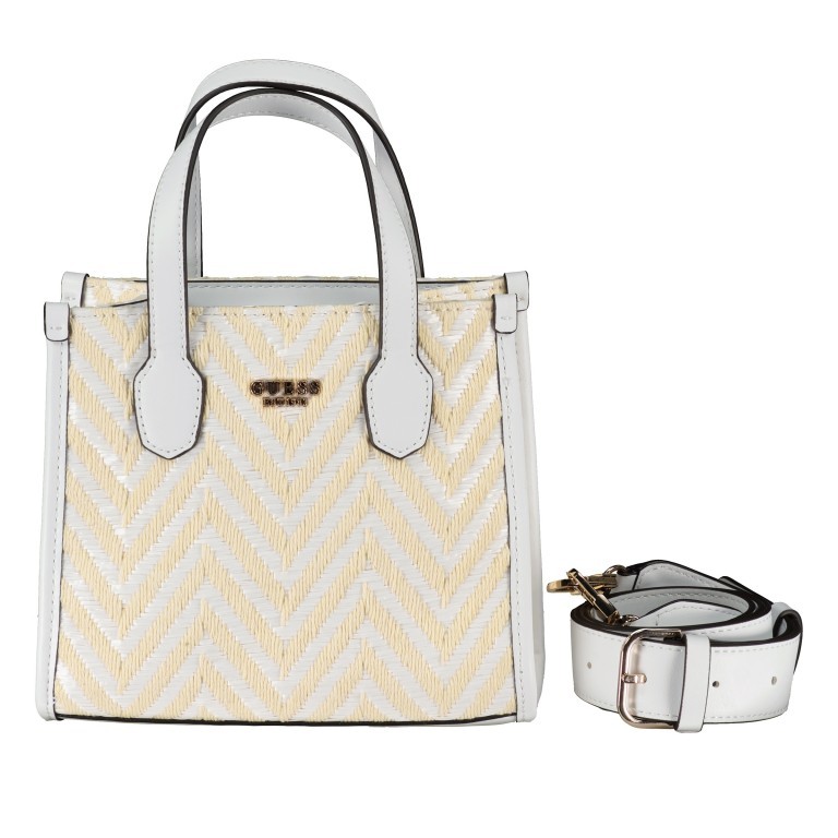 Handtasche Silvana Mini White, Farbe: weiß, Marke: Guess, EAN: 0190231814948, Abmessungen in cm: 20.5x18.5x9, Bild 1 von 7