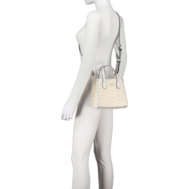 Handtasche Silvana Mini White, Farbe: weiß, Marke: Guess, EAN: 0190231814948, Abmessungen in cm: 20.5x18.5x9, Bild 6 von 7