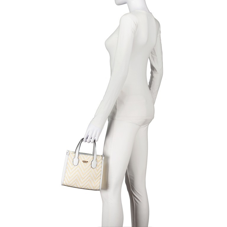 Handtasche Silvana Mini White, Farbe: weiß, Marke: Guess, EAN: 0190231814948, Abmessungen in cm: 20.5x18.5x9, Bild 4 von 7