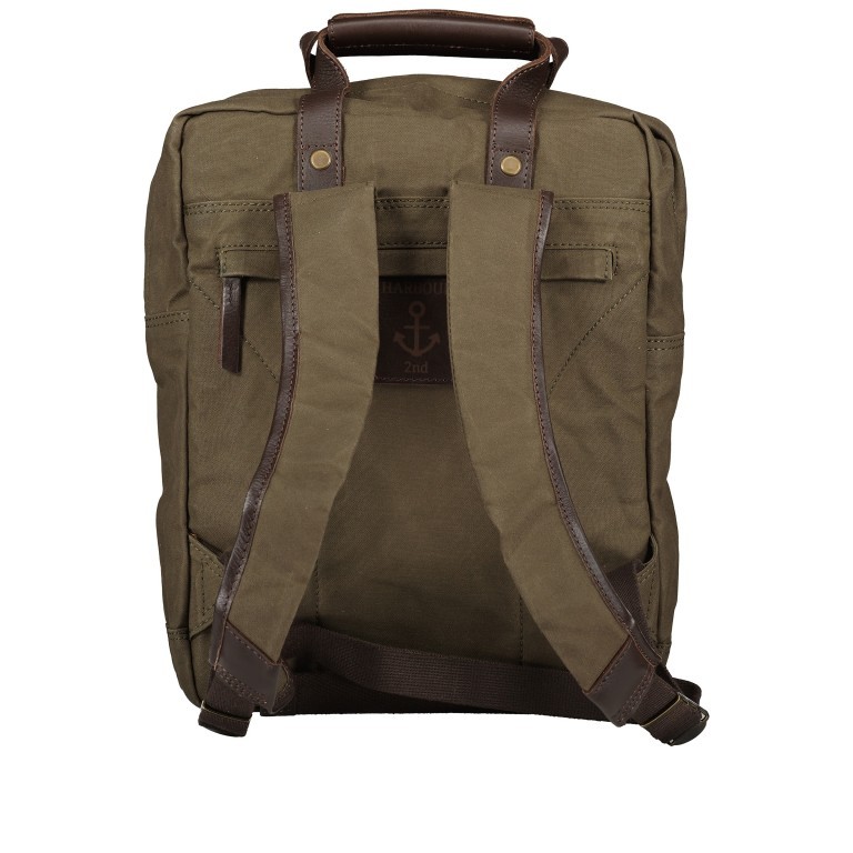 Rucksack City Canvas Joris CC-12558 mit Laptopfach 13 Zoll Olive Brown, Farbe: grün/oliv, Marke: Harbour 2nd, EAN: 4046478071247, Abmessungen in cm: 26x33.5x10, Bild 4 von 8