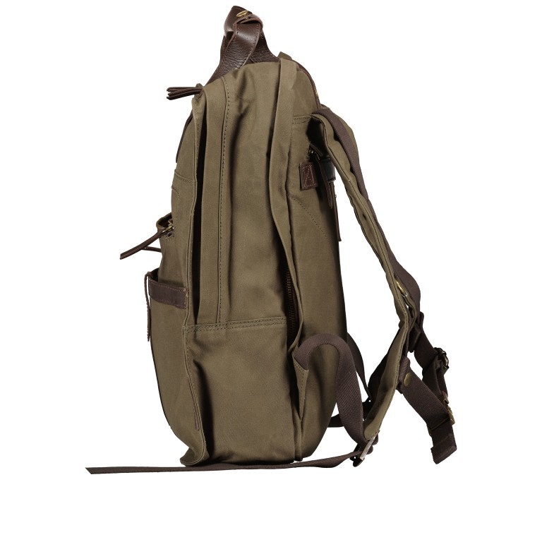 Rucksack City Canvas Francis CC-12561 mit Laptopfach 15 Zoll Olive Brown, Farbe: grün/oliv, Marke: Harbour 2nd, EAN: 4046478071278, Abmessungen in cm: 32.5x38x14, Bild 3 von 8