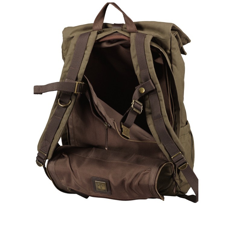 Rucksack City Canvas Frederik CC-12563 mit Laptopfach 13 Zoll Olive Brown, Farbe: grün/oliv, Marke: Harbour 2nd, EAN: 4046478071292, Abmessungen in cm: 31x47x12, Bild 10 von 11