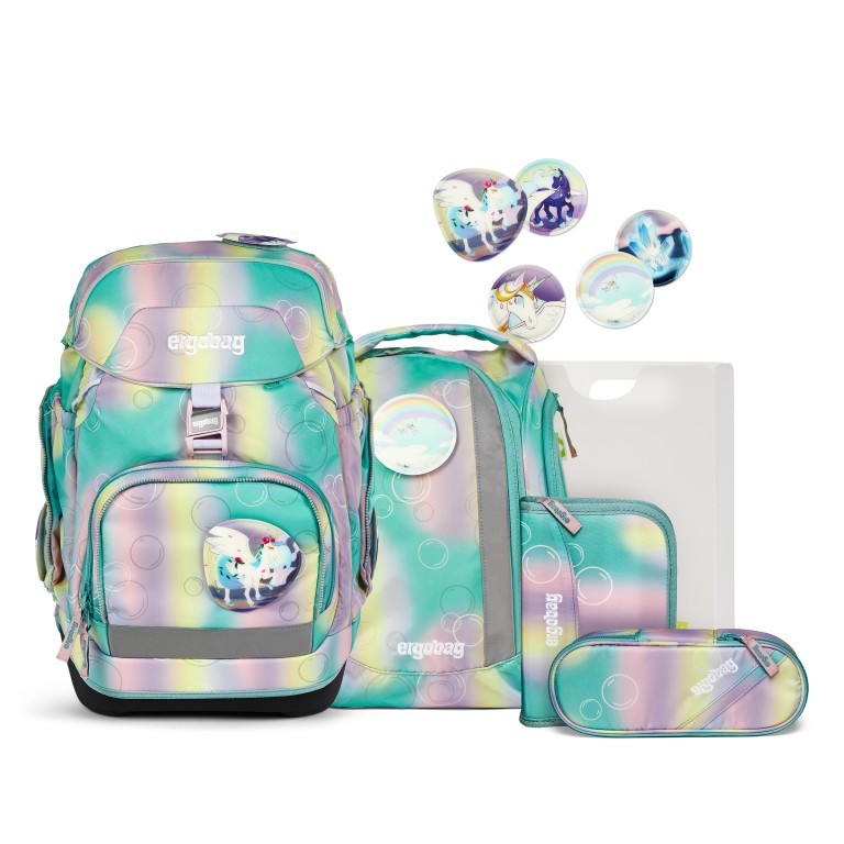 Schulranzen Pack Glow Set 6-teilig ZauBärwelt, Farbe: grün/oliv, Marke: Ergobag, EAN: 4057081176946, Abmessungen in cm: 28x40x25, Bild 1 von 7