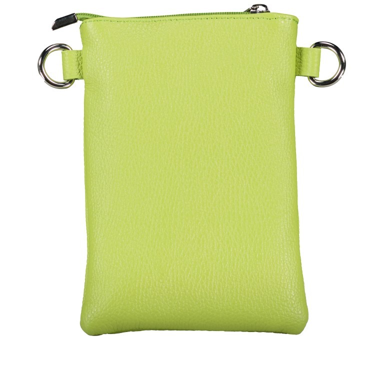 Umhängetasche / Handytasche mit austauschbaren Riemen und Silberfittings Kiwi, Farbe: grün/oliv, Marke: Hausfelder Manufaktur, EAN: 4065646019515, Abmessungen in cm: 14.5x20.5x1, Bild 3 von 6