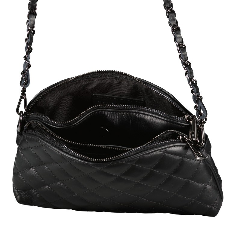 Umhängetasche Schwarz, Farbe: schwarz, Marke: Hausfelder Manufaktur, EAN: 4065646019522, Abmessungen in cm: 26x15.5x5.5, Bild 6 von 6