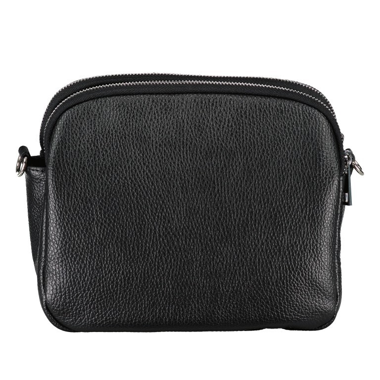 Umhängetasche mit drei Riemen Schwarz, Farbe: schwarz, Marke: Hausfelder Manufaktur, EAN: 4065646019539, Abmessungen in cm: 22.5x18.5x10.5, Bild 3 von 8