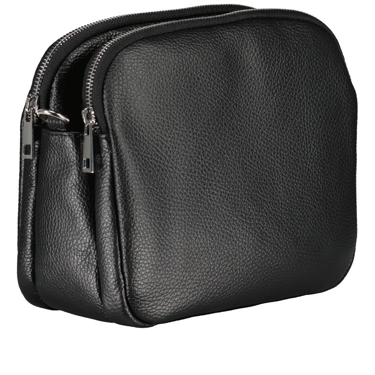 Umhängetasche mit drei Riemen Schwarz, Farbe: schwarz, Marke: Hausfelder Manufaktur, EAN: 4065646019553, Abmessungen in cm: 22.5x18.5x10.5, Bild 2 von 8