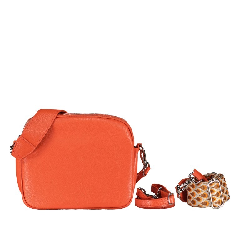 Umhängetasche mit drei Riemen Orange, Farbe: orange, Marke: Hausfelder Manufaktur, EAN: 4065646019560, Abmessungen in cm: 22.5x18.5x10.5, Bild 1 von 8