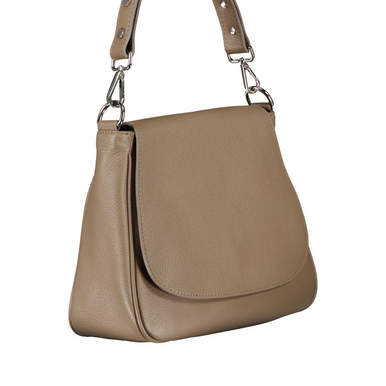 Satteltasche mit drei Riemen Taupe, Farbe: taupe/khaki, Marke: Hausfelder Manufaktur, EAN: 4065646019614, Abmessungen in cm: 29x23x10.5, Bild 2 von 7