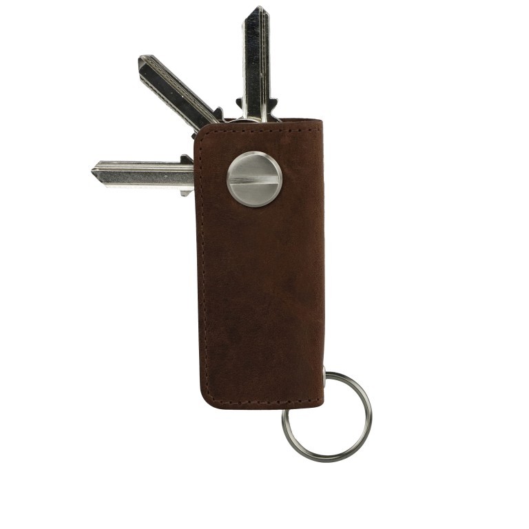 Schlüsselanhänger / Schlüsseletui Lusso Key Holder Brown, Farbe: braun, Marke: Garzini, EAN: 0795152479148, Abmessungen in cm: 4x8.5x1.8, Bild 5 von 7