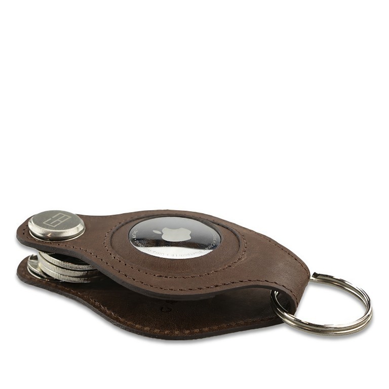 Schlüsselanhänger Lusso AirTag Key Holder Brown, Farbe: braun, Marke: Garzini, EAN: 5430003139349, Abmessungen in cm: 5x8.5x2, Bild 5 von 5