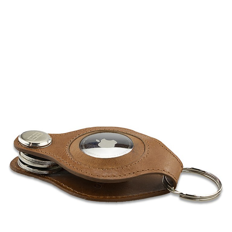 Schlüsselanhänger Lusso AirTag Key Holder Cognac, Farbe: cognac, Marke: Garzini, EAN: 5430003139356, Abmessungen in cm: 5x8.5x2, Bild 5 von 5